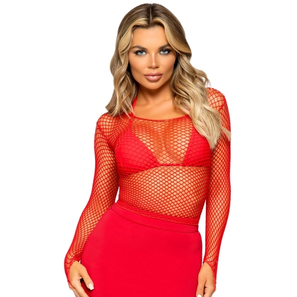 Fishnet Long Sleeve Top - Picture 1 of 3
